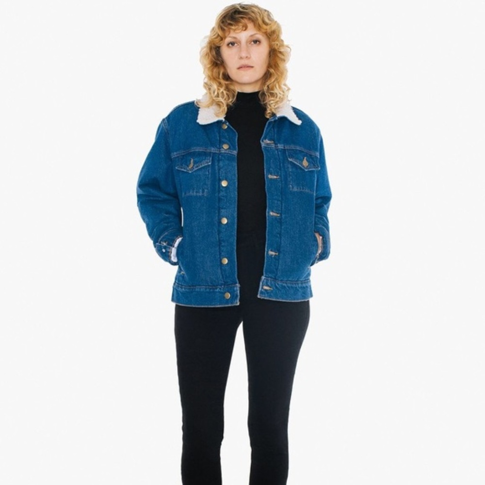COPY - AMERICAN APPAREL Denim Sherpa Jacket NWOT …